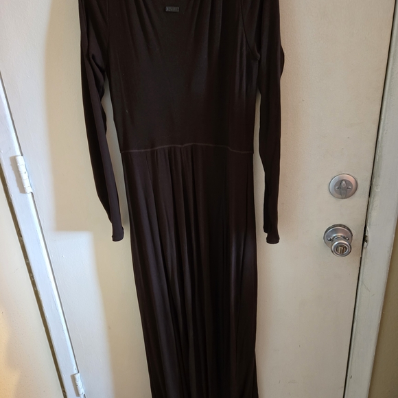 Go With The Flow Long Sleeve Jumpsuit BROWN 1X - Picture 4 of 6
